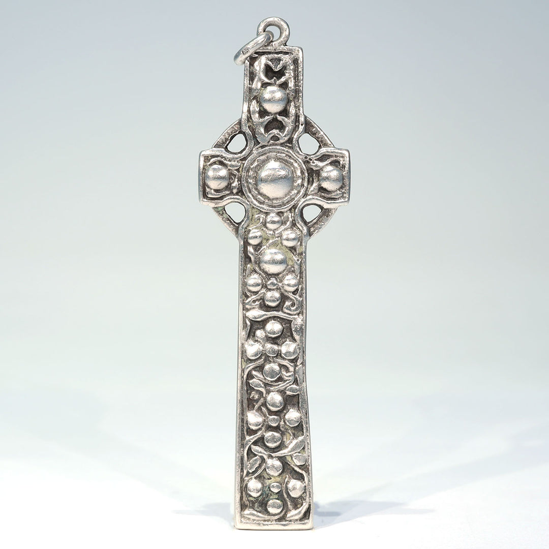 Antique Sterling Silver Celtic Cross Pendant, c. 1930