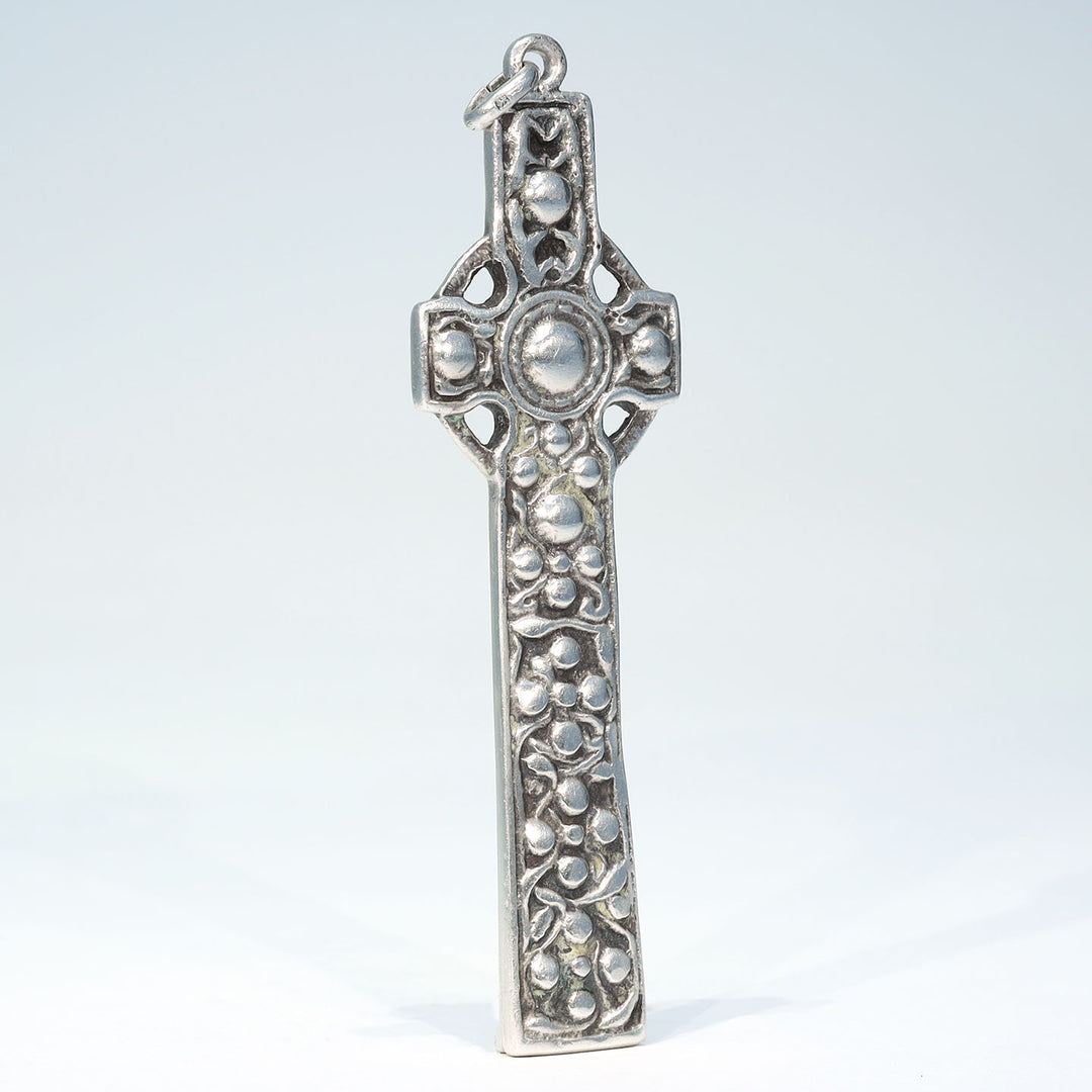 Antique Sterling Silver Celtic Cross Pendant, c. 1930
