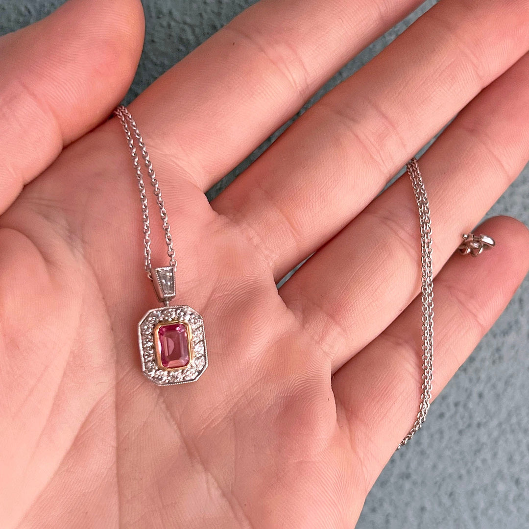 close up pink sapphire gemstone showing vibrant color