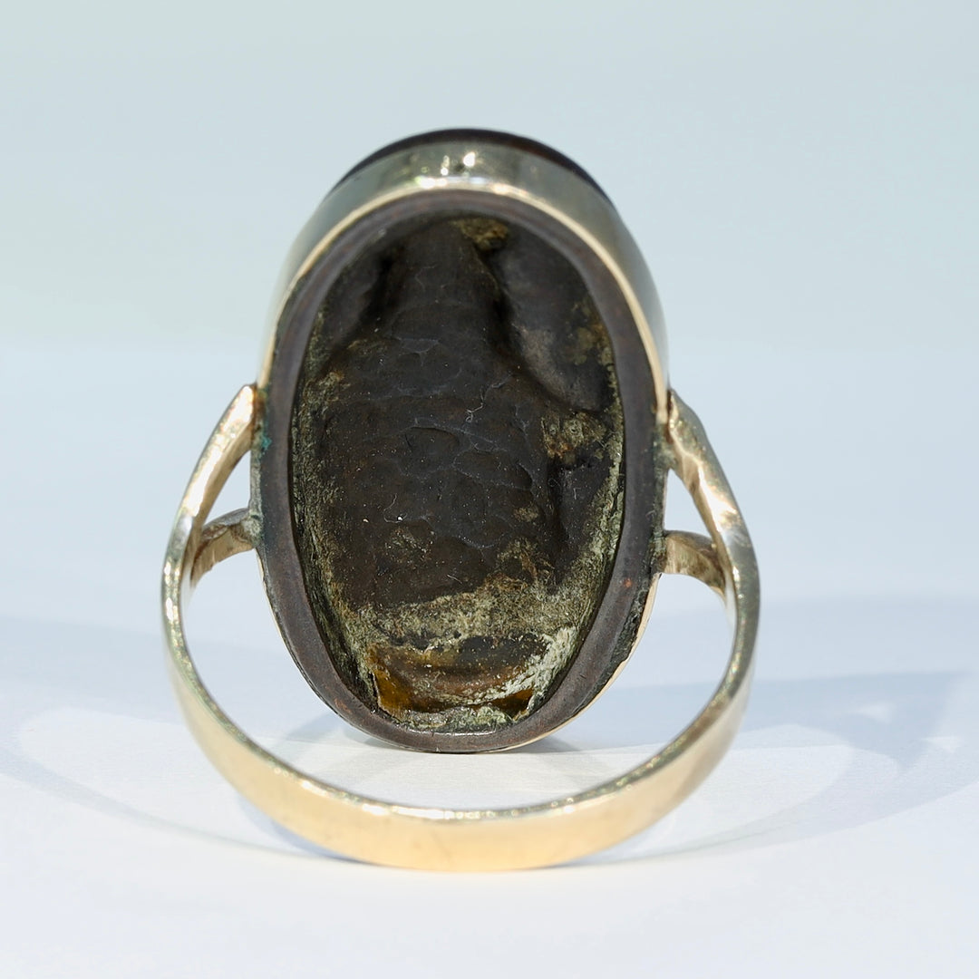Antique Japanese Shakudō Daikoku Ring 15k Gold c. 1910