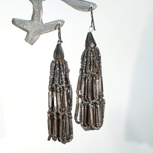 Fantastic Georgian Cut-Steel Tassel Earrings c. 1800