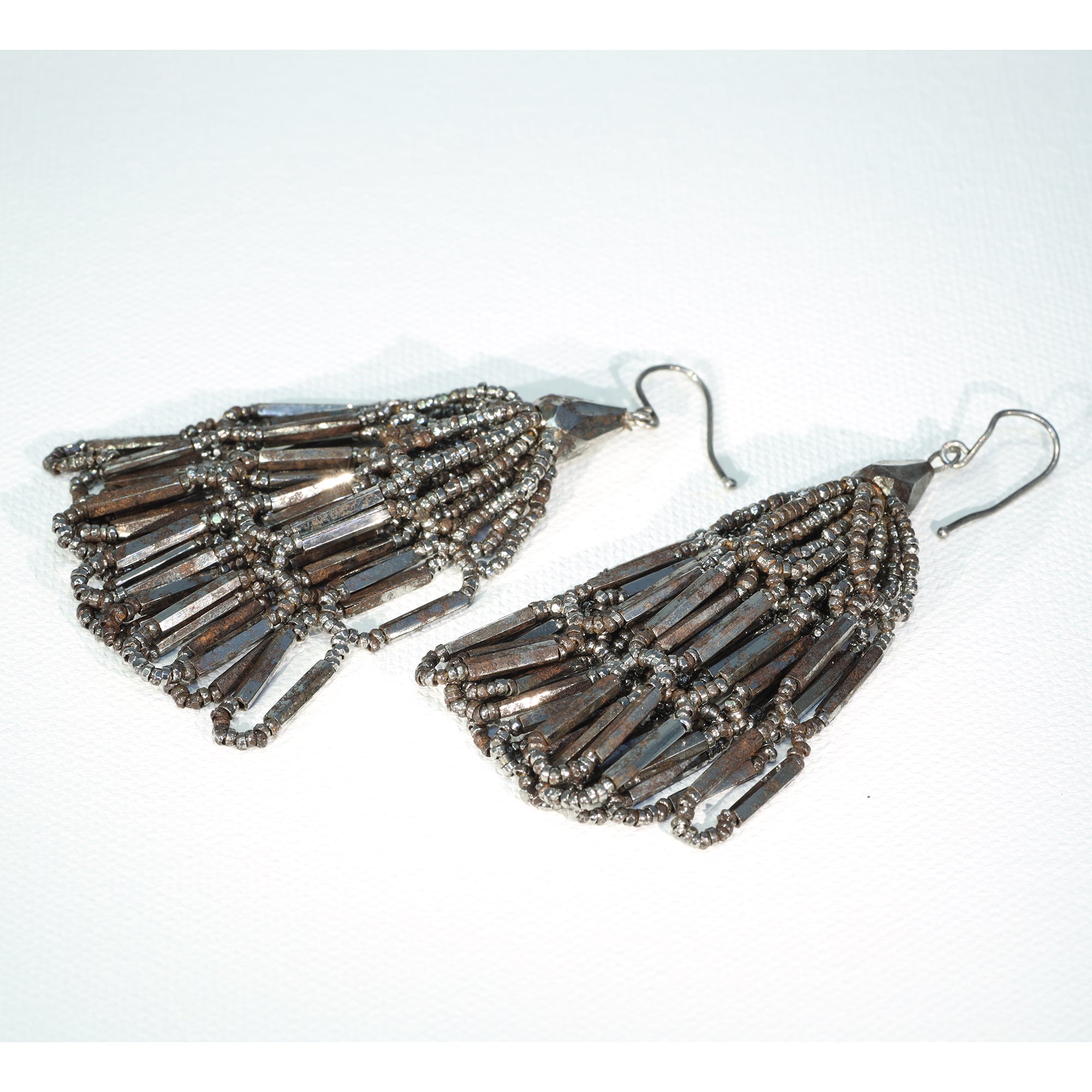 Fantastic Georgian Cut-Steel Tassel Earrings c. 1800