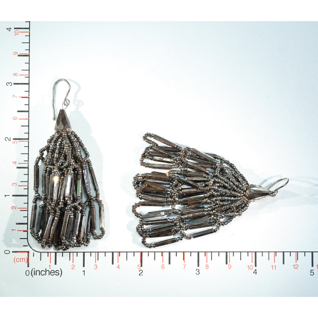 Fantastic Georgian Cut-Steel Tassel Earrings c. 1800