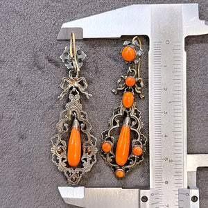 Antique Austro-Hungarian Silver Gilt Girandole Earrings