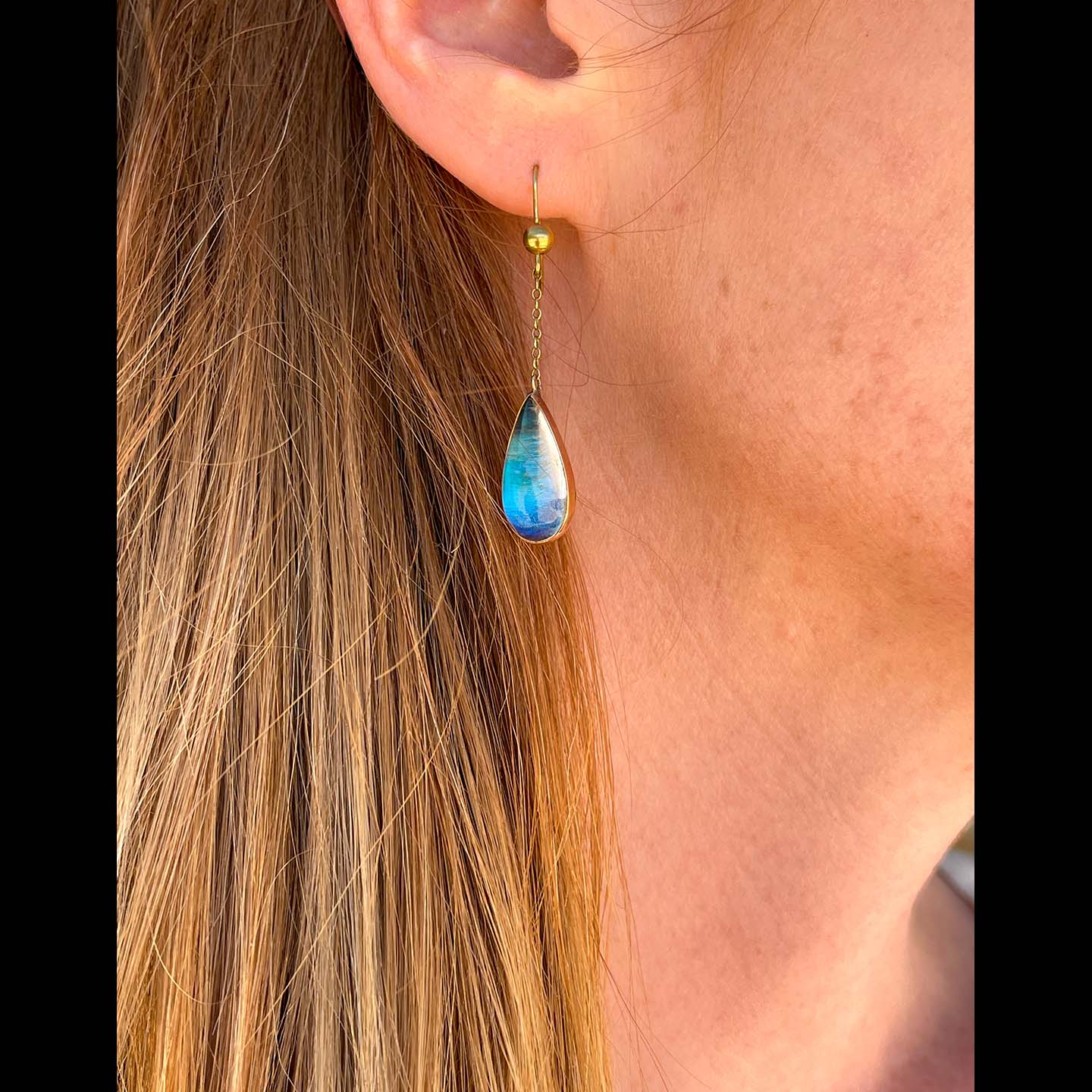 Edwardian Gold Butterfly Wing Drop Earrings