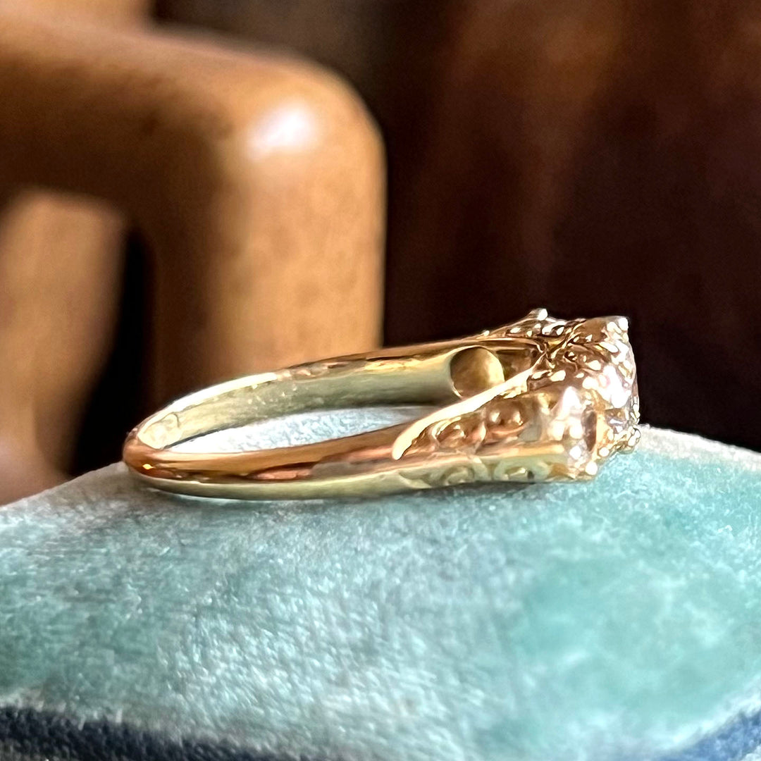 Edwardian 5 Stone Diamond Ring 18k Gold, Chester 1908