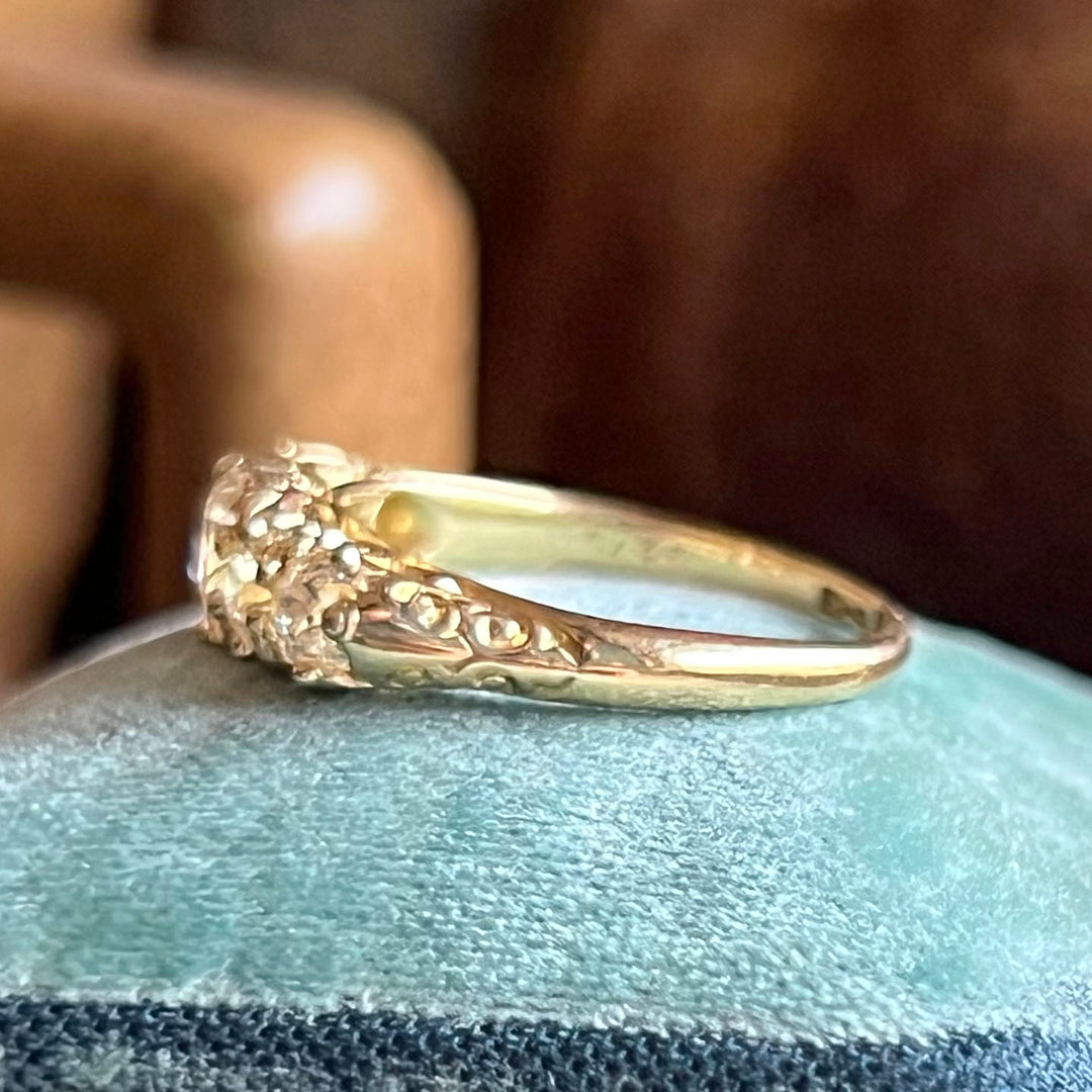 Edwardian 5 Stone Diamond Ring 18k Gold, Chester 1908