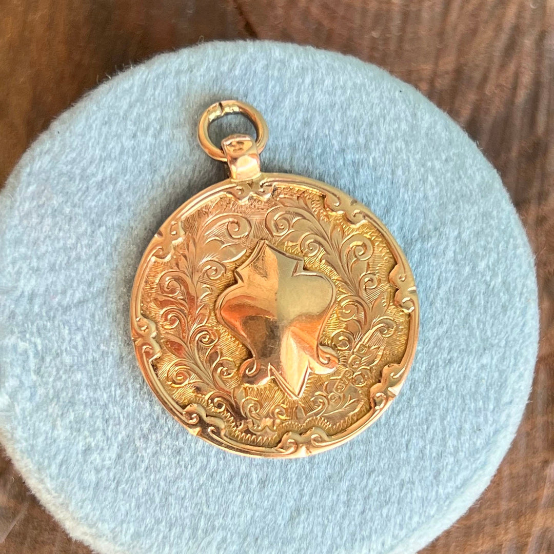 Edwardian gold watch fob medal