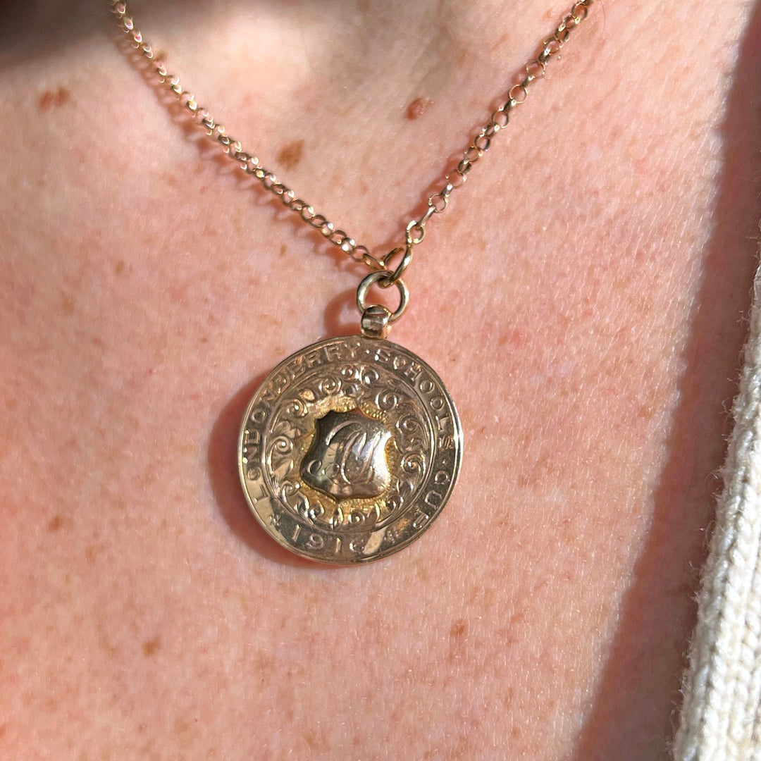 Historic 1915 gold fob medal