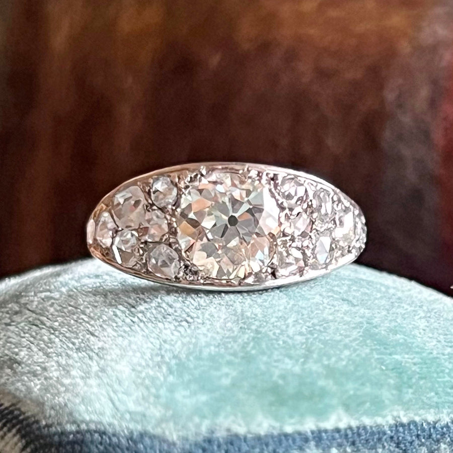 Edwardian Old European Cut Diamond Ring Platinum, c. 1910