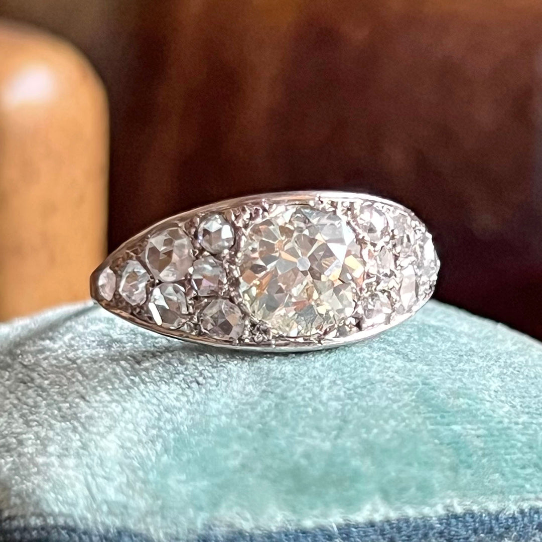 Edwardian Old European Cut Diamond Ring Platinum, c. 1910