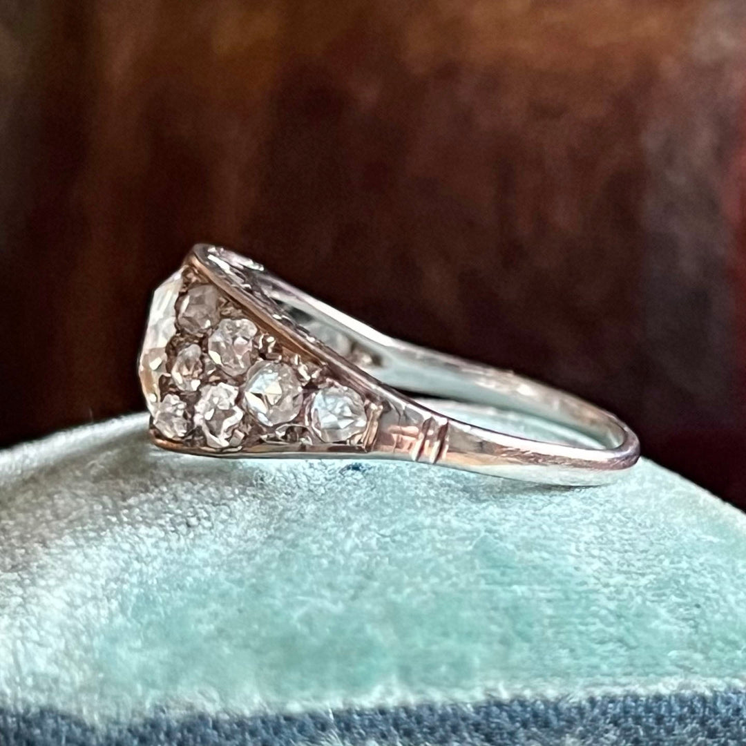 Edwardian Old European Cut Diamond Ring Platinum, c. 1910
