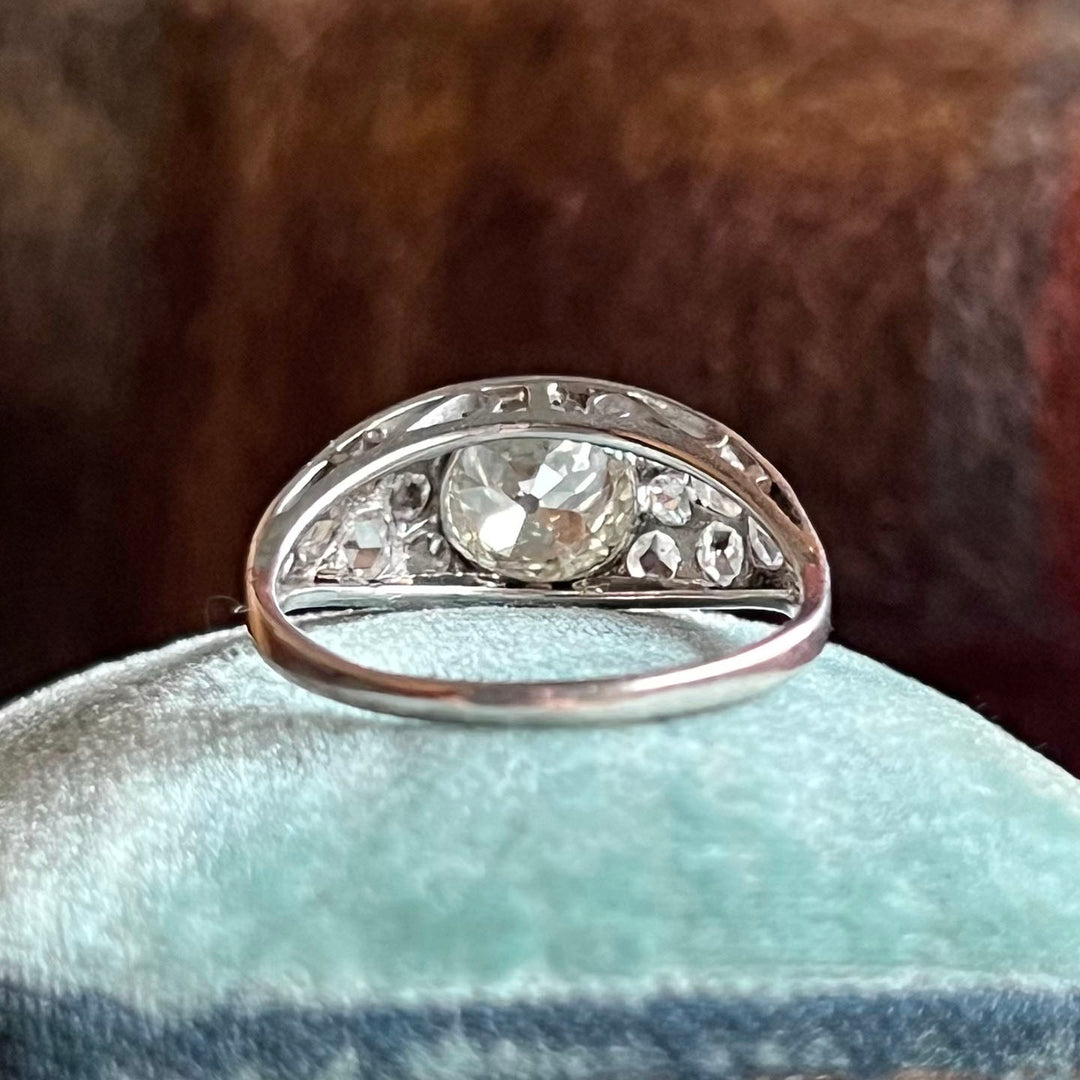 Edwardian Old European Cut Diamond Ring Platinum, c. 1910