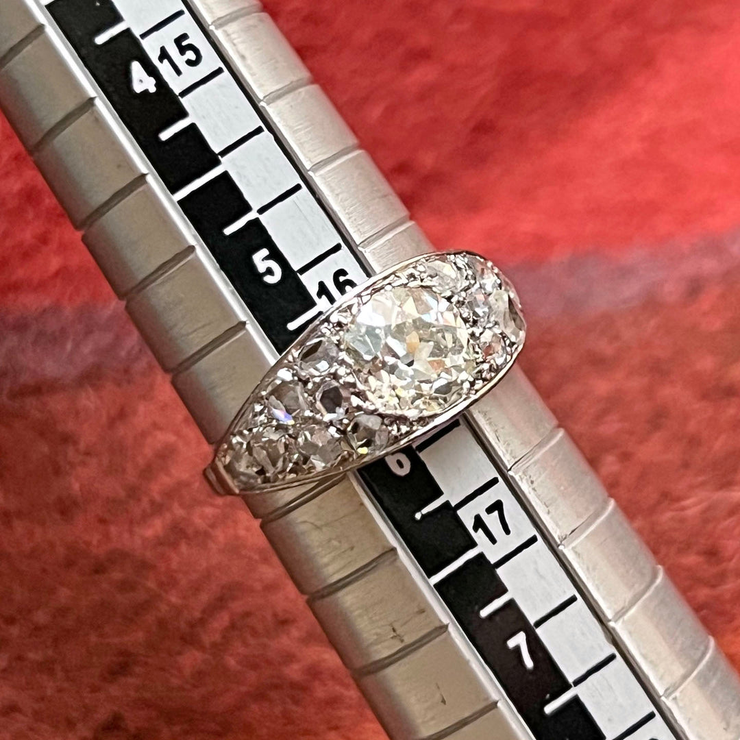 Edwardian Old European Cut Diamond Ring Platinum, c. 1910