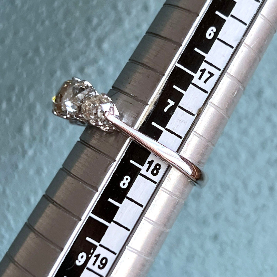Edwardian Platinum Five Stone Diamond Ring with Cushion Cut Diamonds, c. 1910