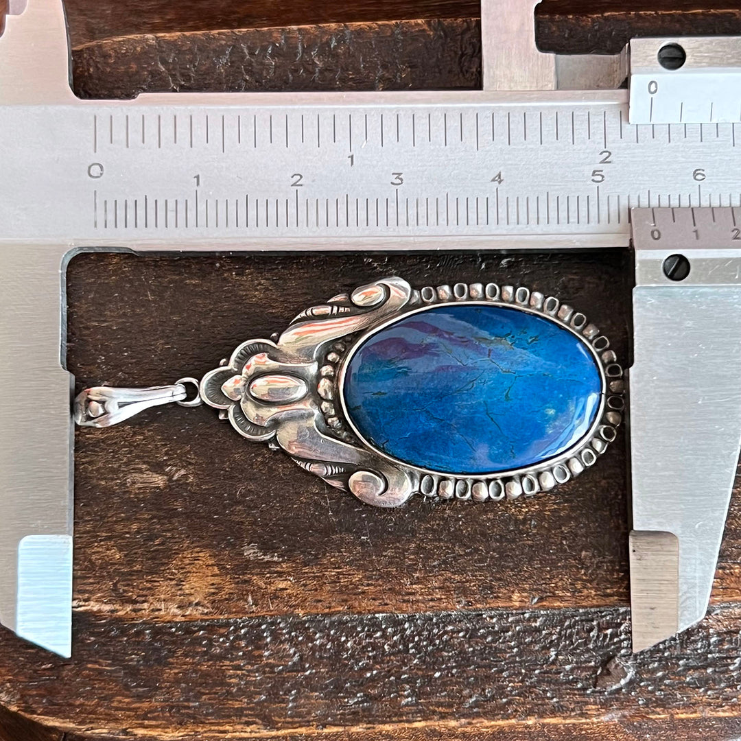 Elegant Art Deco Silver Swiss Lapis Pendant c.1920