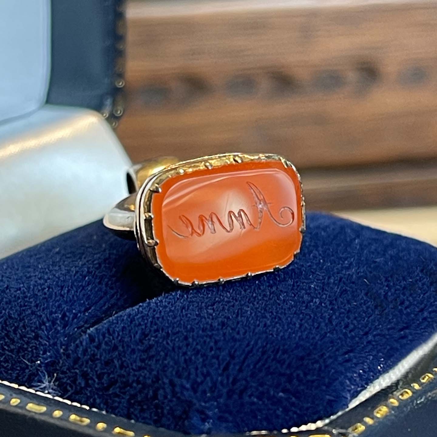 ‘Anne’ Gold-plated Carnelian Seal Fob