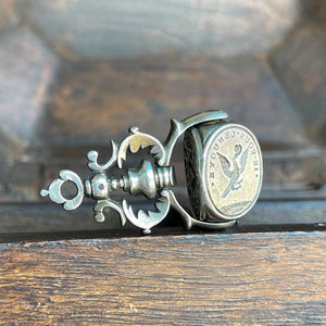 Georgian Silver Watch Fob Triple Seal Fob Pendant Spinner