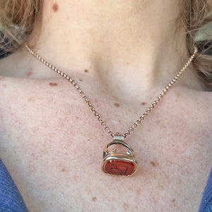 Antique Georgian Gold Carnelian Pendant Intaglio Fox Fob , c. 1810