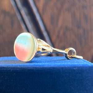 Vintage Art Nouveau Gold Swirl Fob Pendant, c. 1910