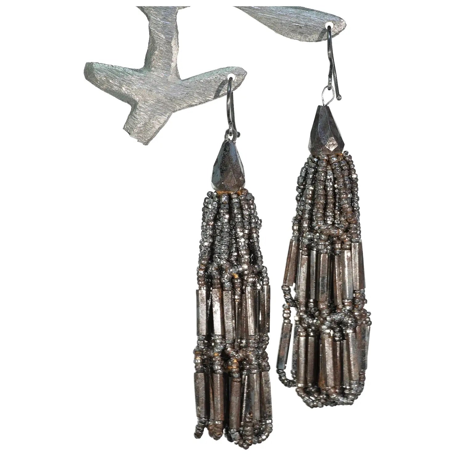 Fantastic Georgian Cut-Steel Tassel Earrings c. 1800