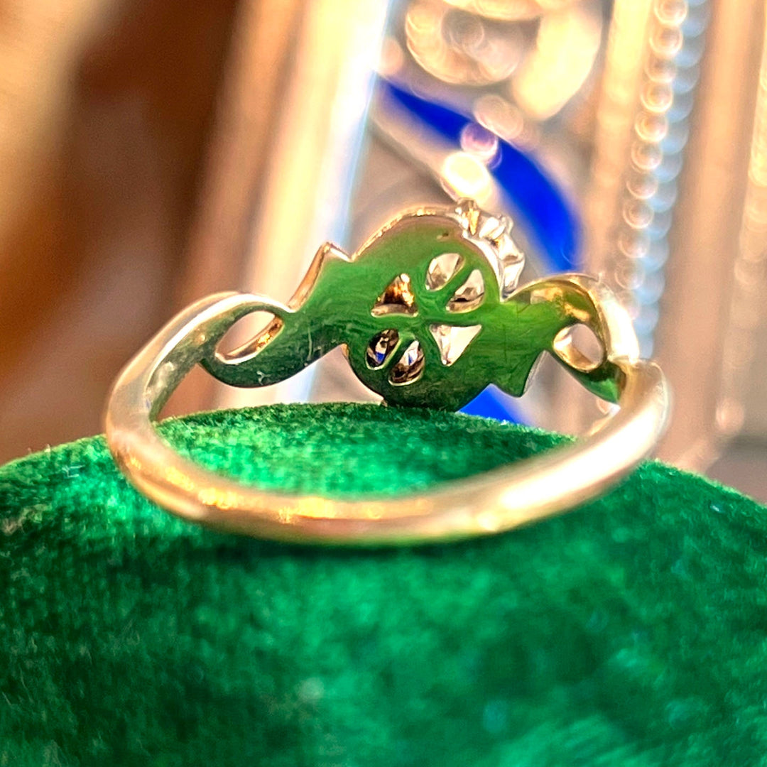 French Gold Pearl Moi et Toi Bypass Ring, circa 1900