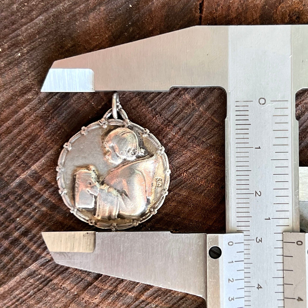 German Jugendstil Silver Art Nouveau Pendant Antique