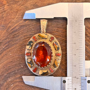 Antique Scottish Victorian Locket Agate Citrine 15k Gold