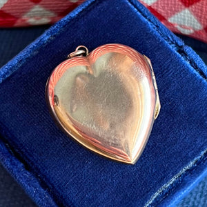 Antique Edwardian 9 Karat Gold Heart Locket Seed Pearls and Ruby, c. 1900