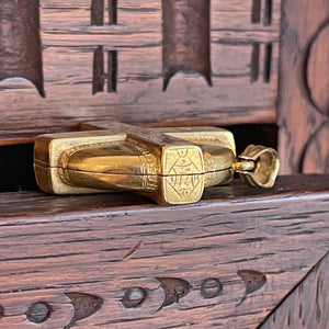 Unusual English Victorian 15k Gold Locket Pendant