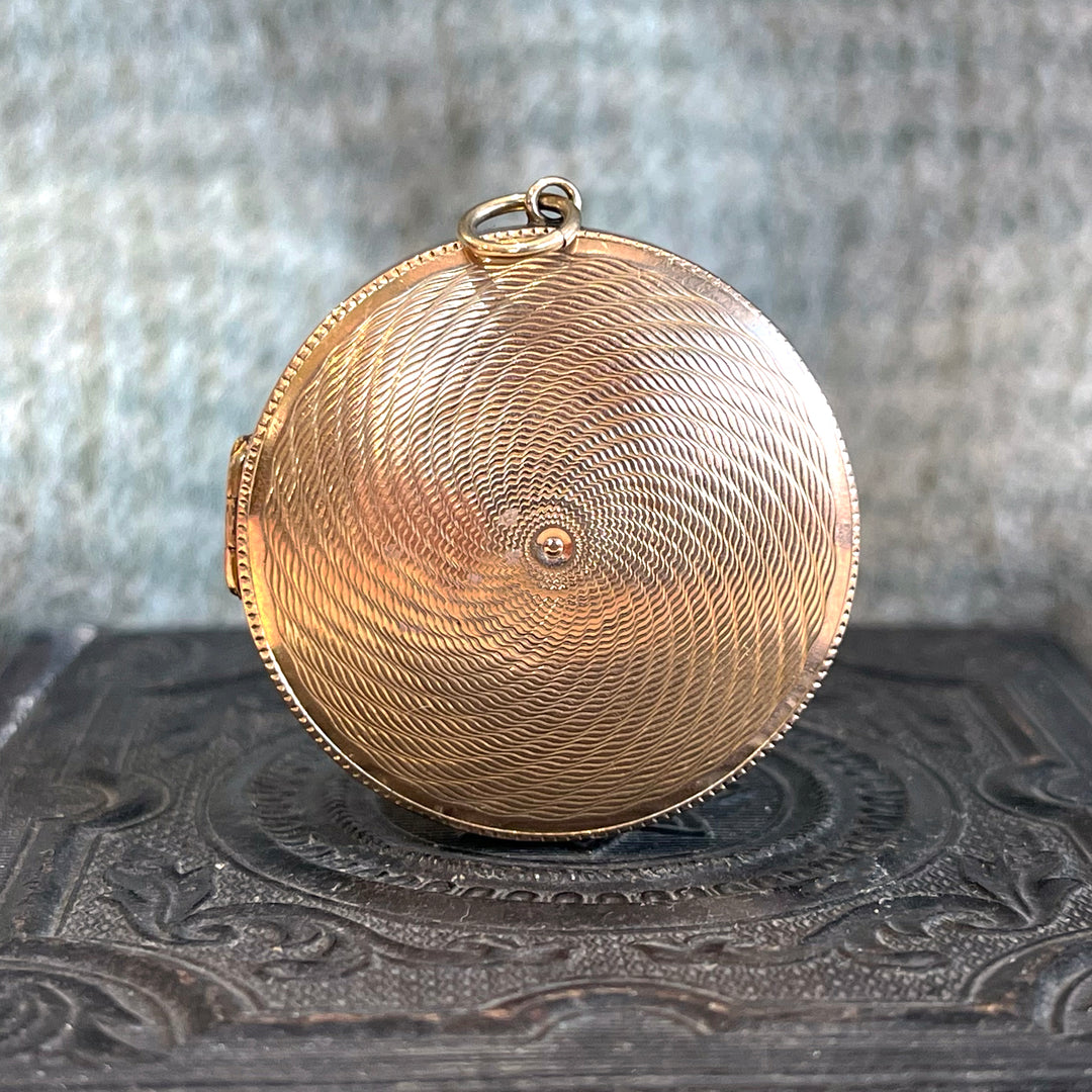 Georgian Engraved Round Memorial Locket "In Memory of Adey"