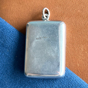 Antique Victorian Silver Heraldic Locket Pendant, Birmingham 1894