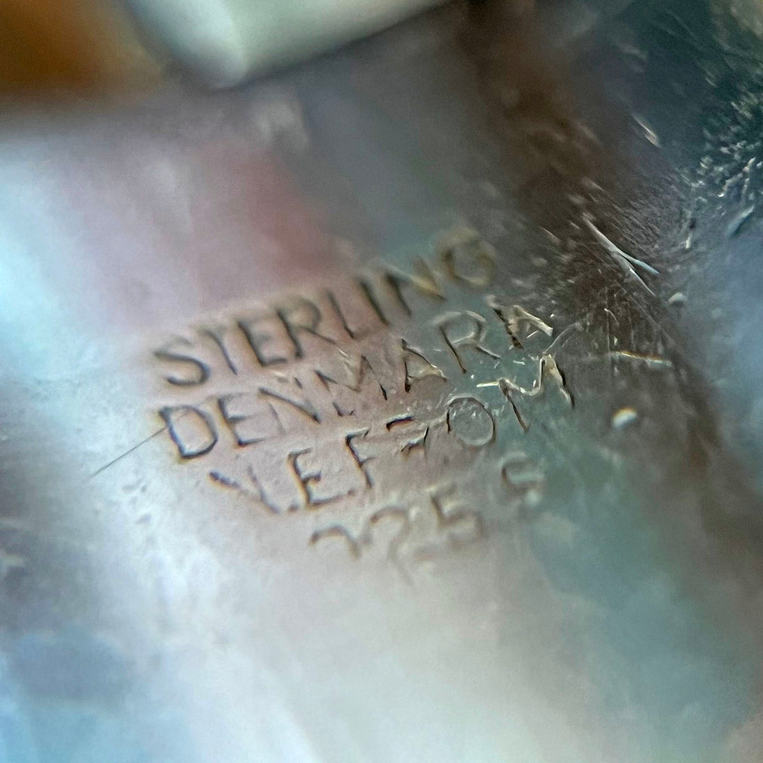 Mid-Century NE From Sterling Silver Chalcedony Ring, Denmark c.1950