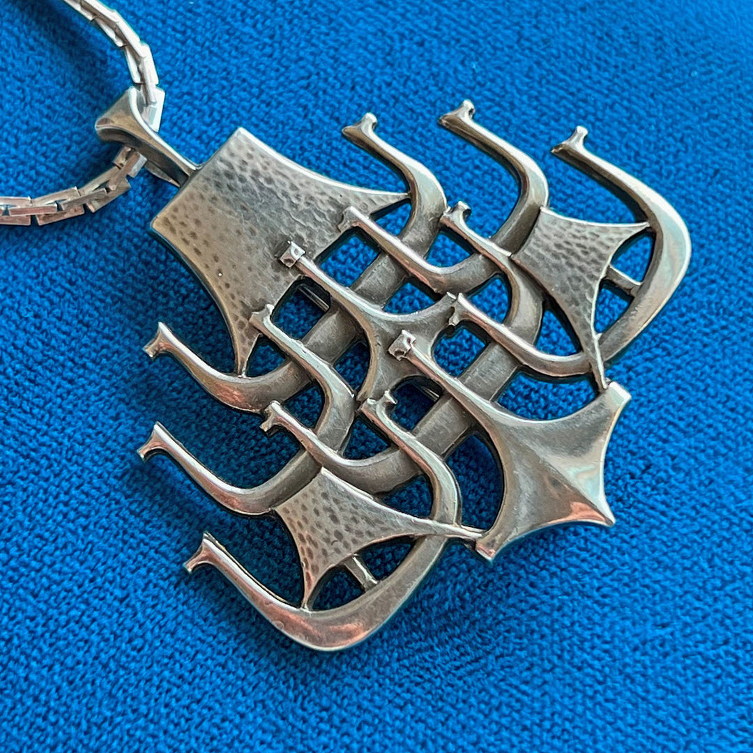 Vintage Silver David Andersen Brooch Pendant with Origianl Chain