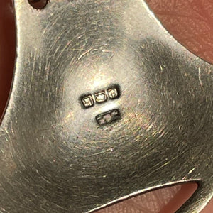 Antique Arts & Crafts Hammered Silver Enamel Pendant Necklace
