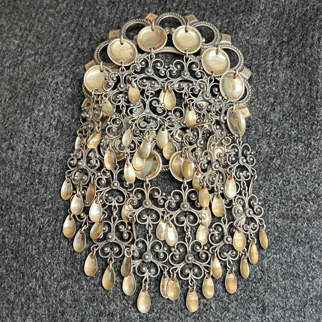 Norwegian silver sølje marriage brooch
