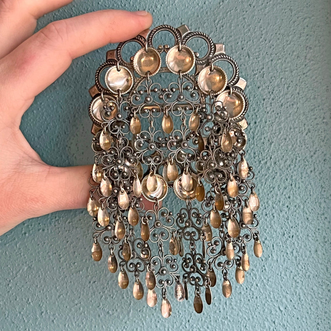 Traditional Norwegian bunad silver brooch