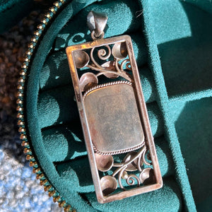 Antique Arts and Crafts Silver Gold Opal Pendant c. 1910