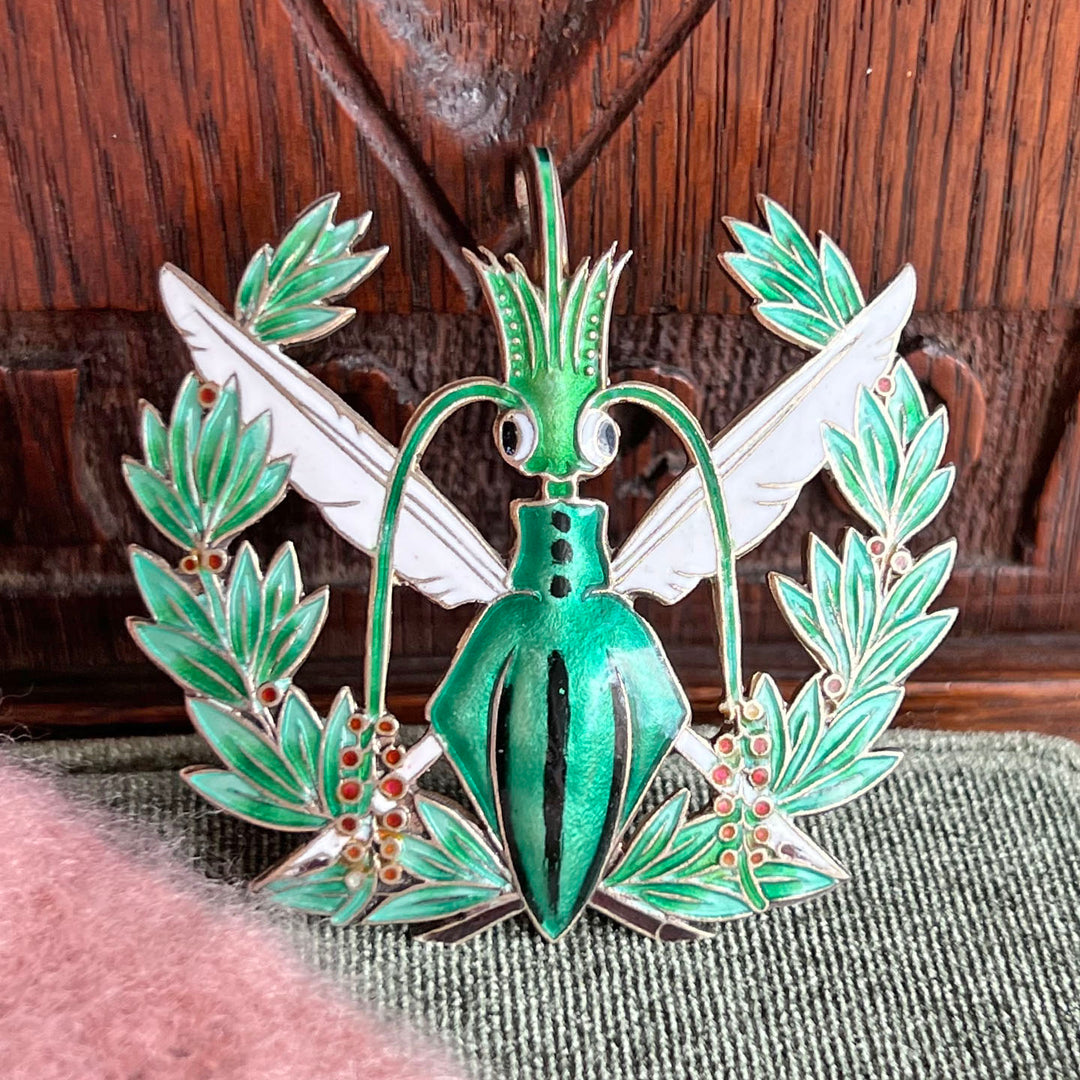 Vintage Mid-Century Silver Enamel Pendant by Jacob Tostrup, Norway c.1950