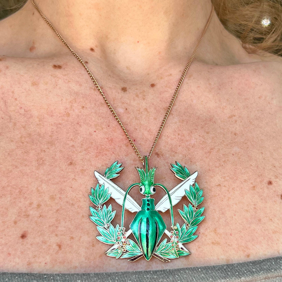 Vintage Mid-Century Silver Enamel Pendant by Jacob Tostrup, Norway c.1950