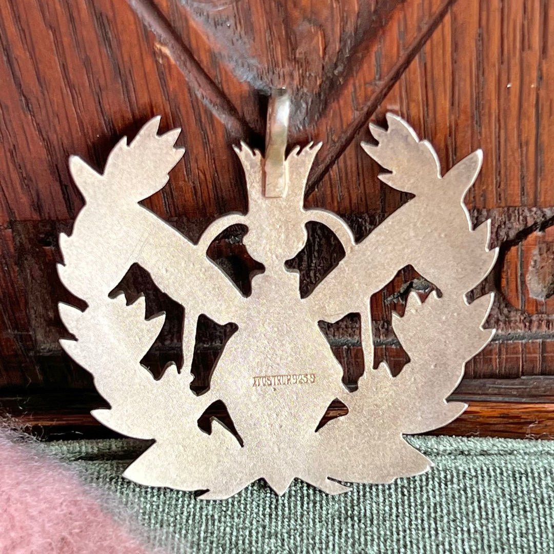 Vintage Mid-Century Silver Enamel Pendant by Jacob Tostrup, Norway c.1950
