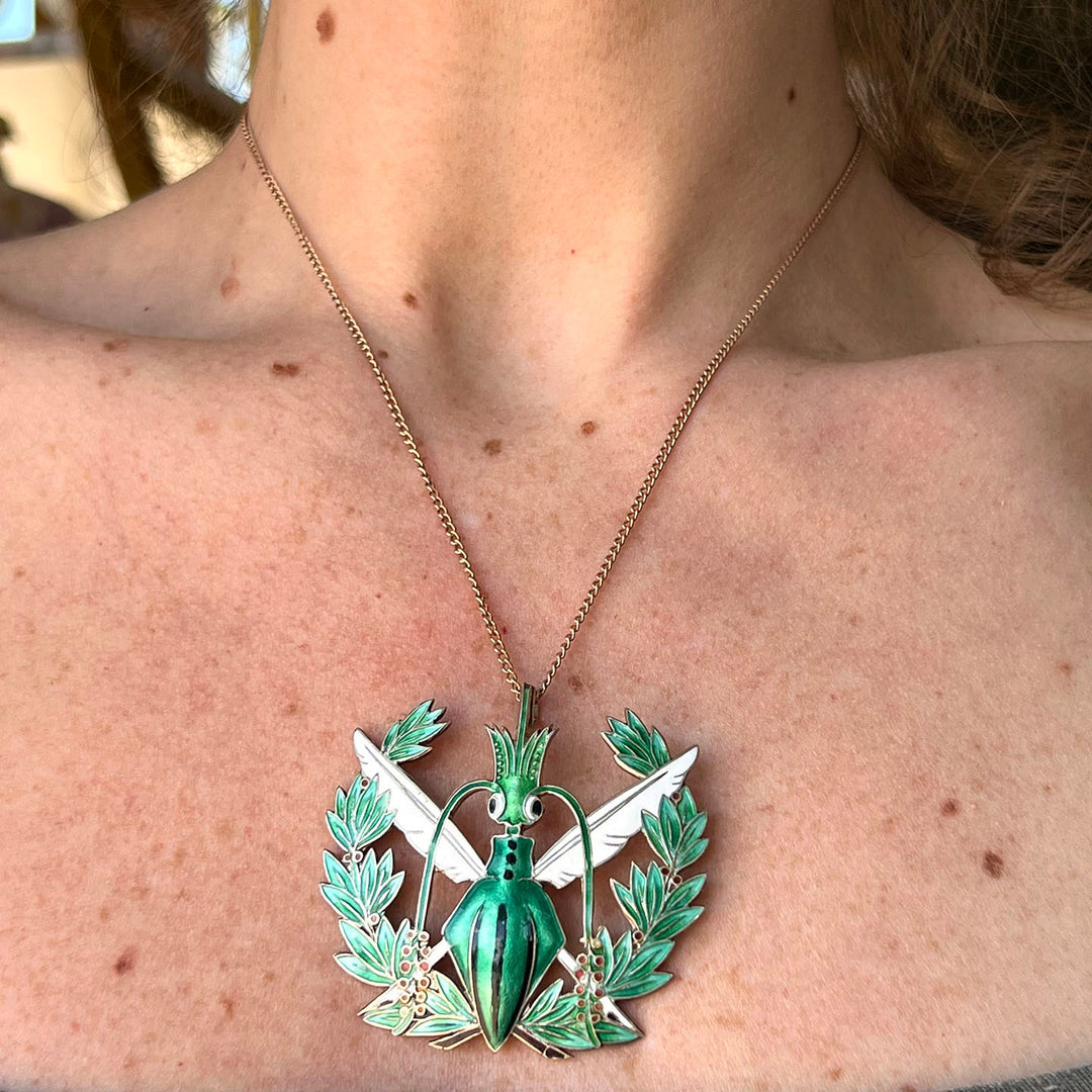 Vintage Mid-Century Silver Enamel Pendant by Jacob Tostrup, Norway c.1950