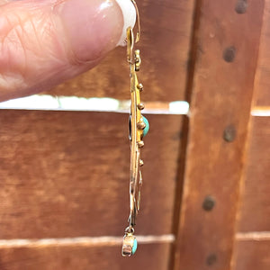 Edwardian Turquoise Pearl Drop Pendant Gold