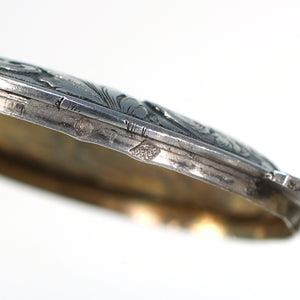Antique European Silver Locket Pendant Compact or Pill Box