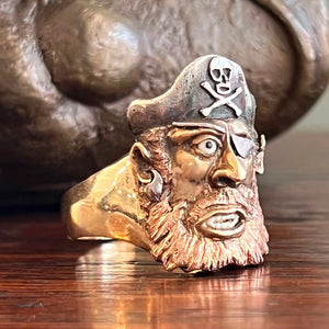 Vintage Pirate Men’s Ring, Heavy 15k Gold
