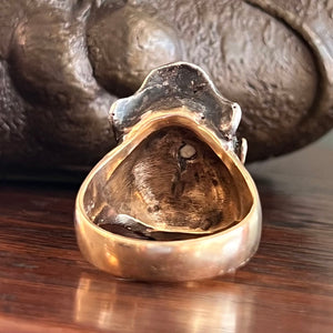 Vintage Pirate Men’s Ring, Heavy 15k Gold