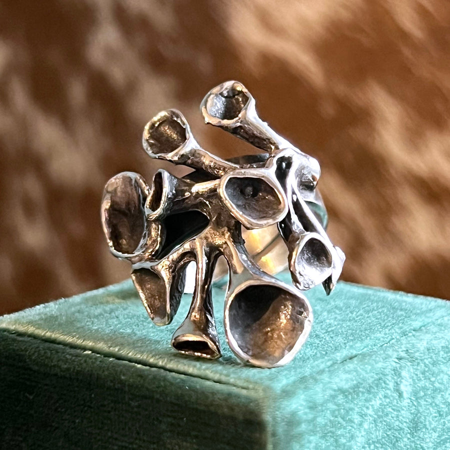 Vintage Silver Hannu Ikonen Reindeer Moss Ring