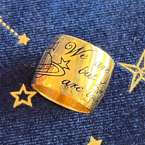 Vivienne Westwood Vintage Silver Gilt Ring - 'We are all in the gutter, but some of us are looking at the stars'-Oscar Wilde