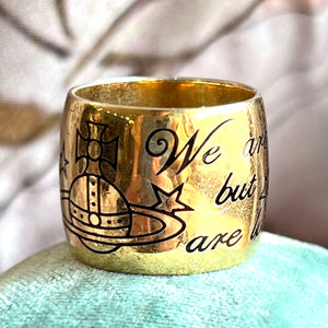 Vivienne Westwood Vintage Silver Gilt Ring - 'We are all in the gutter, but some of us are looking at the stars'-Oscar Wilde