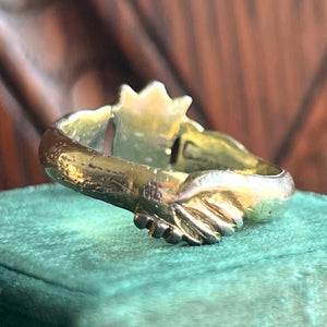 Early Scottich Claddagh Ring c. 1720 Silver Gilt